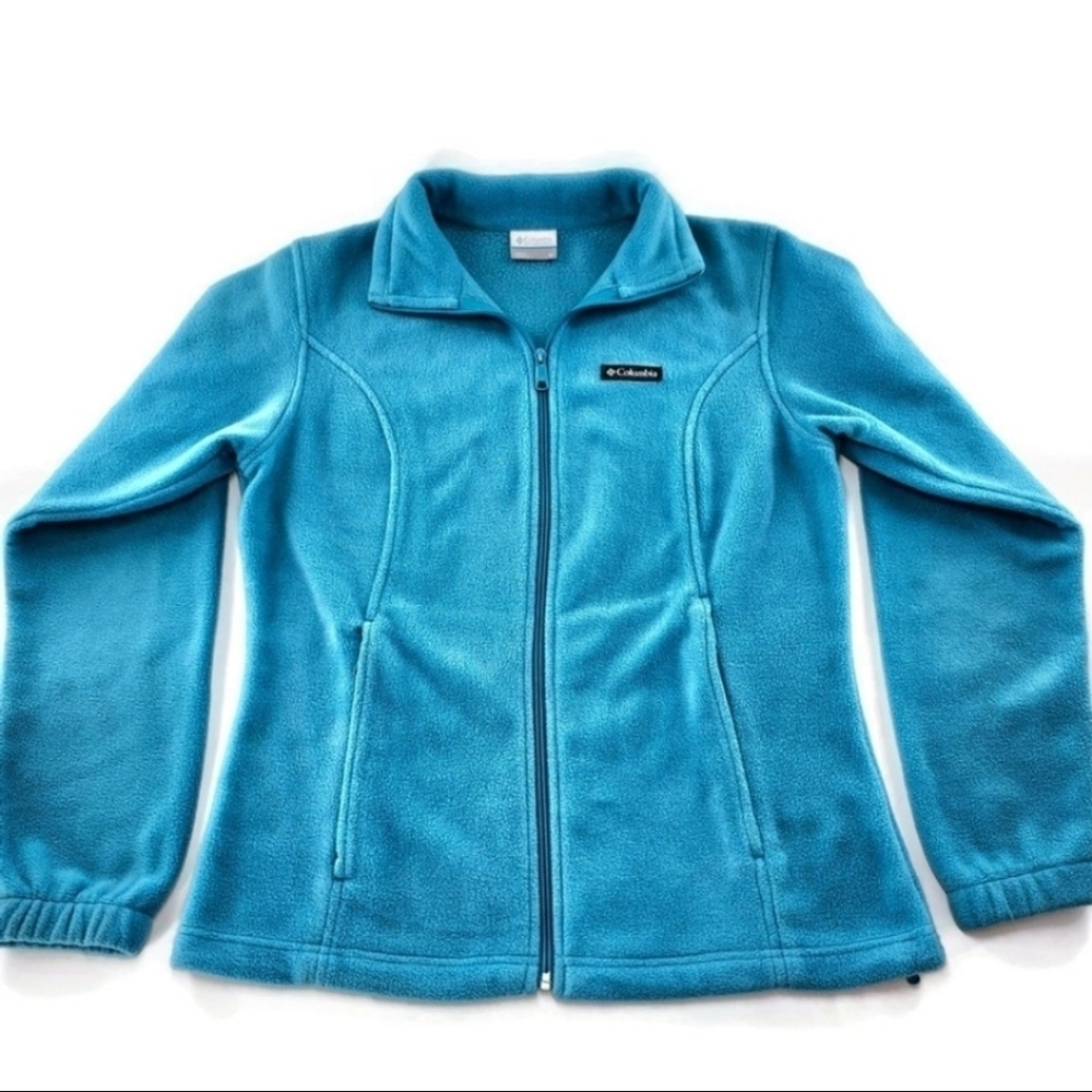 Columbia Benton Springs Turquoise Blue Full-Zip Cold Block Collar Fleece Jacket